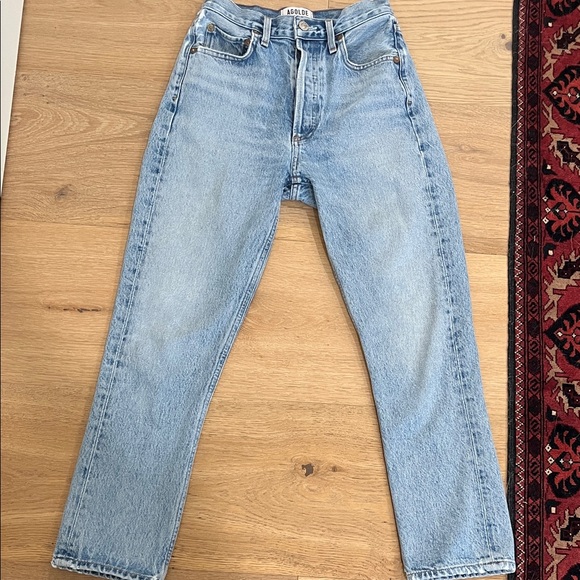Agolde Classic Blue Denim Jeans - Picture 3 of 4